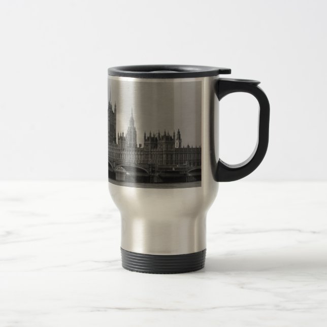 Mug De Voyage Palais blanc noir de Westminster (Droit)