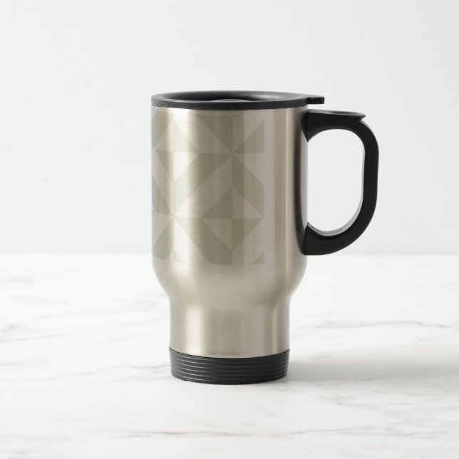 Mug De Voyage Pale Gray Geometric Deco Cube Pattern (Droit)