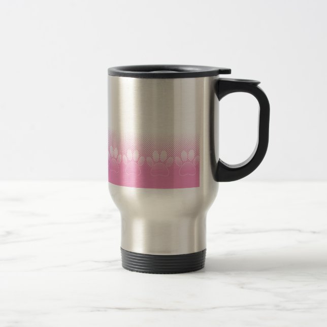 Mug De Voyage Paniers Roses Et Blancs Avec Arrière - plan De New (Droit)