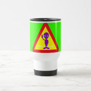 Mug De Voyage Panneau d'avertissement d'alien extraterrestre vio