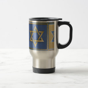 Mug De Voyage Panneaux d'art étoile de David bleu or