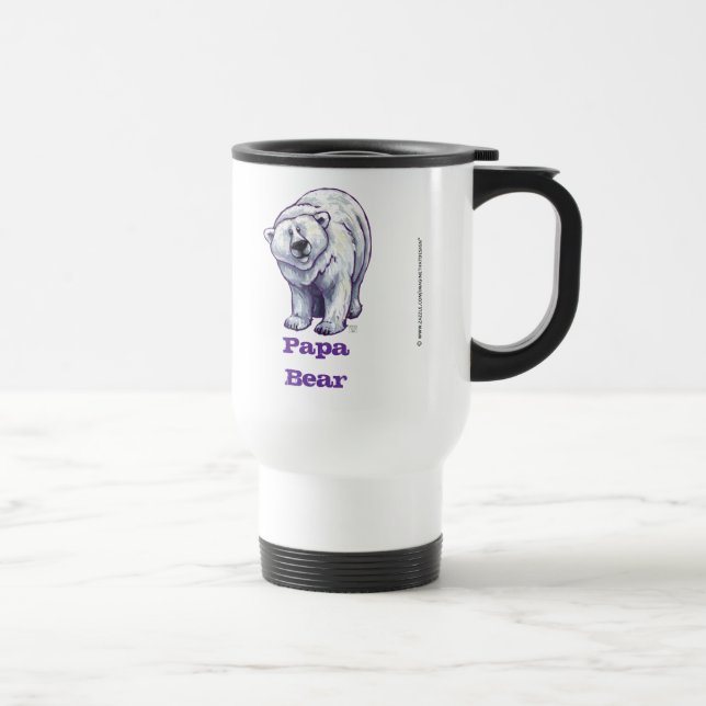 Mug De Voyage Papa Bear Ours Polaire Voyage Mug (Droite)