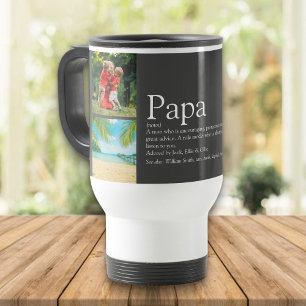 Mug De Voyage Papa Daddy Father Définition 4 Collage Photo Gris