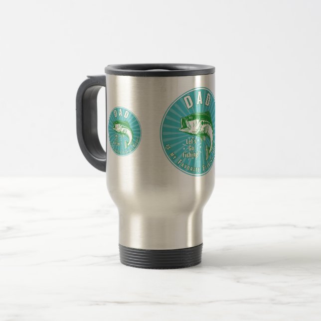Mug De Voyage Papa est mon pote de pêche (Devant gauche)
