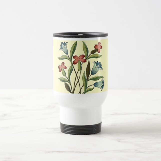 Mug De Voyage Papier peint floral Art Nouveau Joli (Centre)