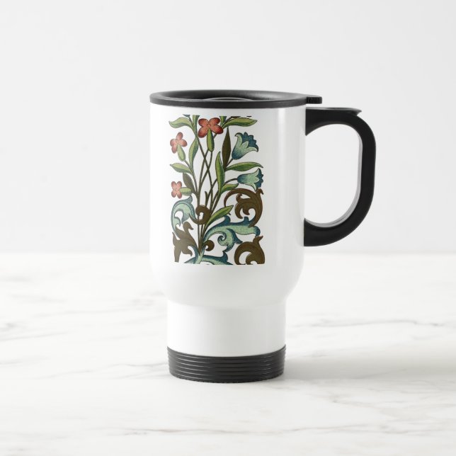 Mug De Voyage Papier peint floral Art Nouveau Joli (Droite)