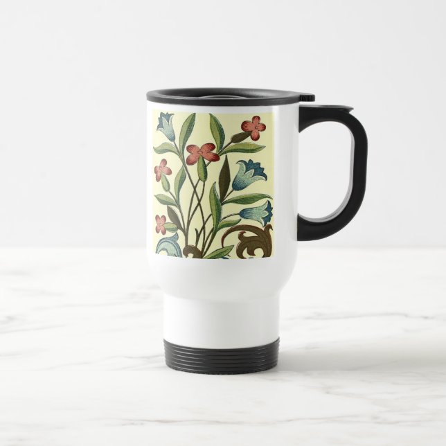 Mug De Voyage Papier peint floral Art Nouveau Joli (Droite)