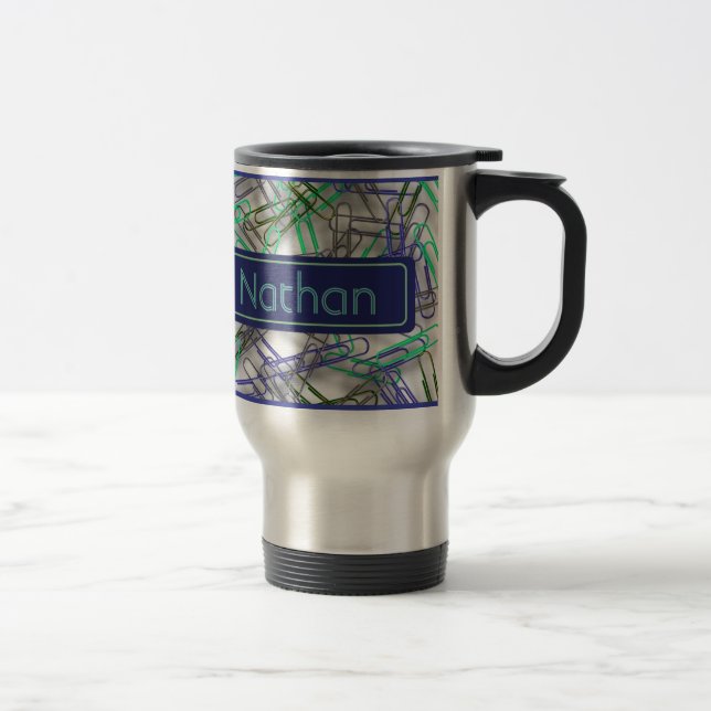Mug De Voyage Papiers verts bleu irlandais personnalisés (Droit)