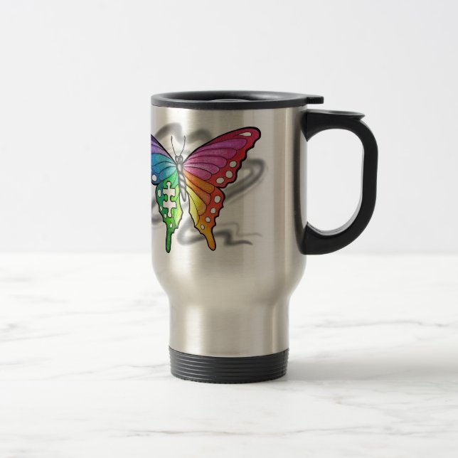 Mug De Voyage Papillon arc-en-ciel (Droit)