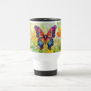 Mug De Voyage Papillon Bleu Orange ailes