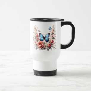 Mug De Voyage Papillon Fleuriste Personnalisé Joyeux Anniversair