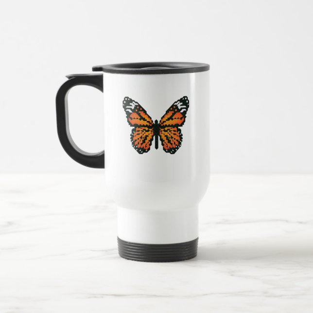 Mug De Voyage Papillon monarque en polygone (Gauche)
