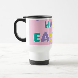 Mug De Voyage Pâques pois Pastel Rose joyeuses