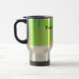Mug De Voyage Parties scintillant d'aquarelle verte minimale sim