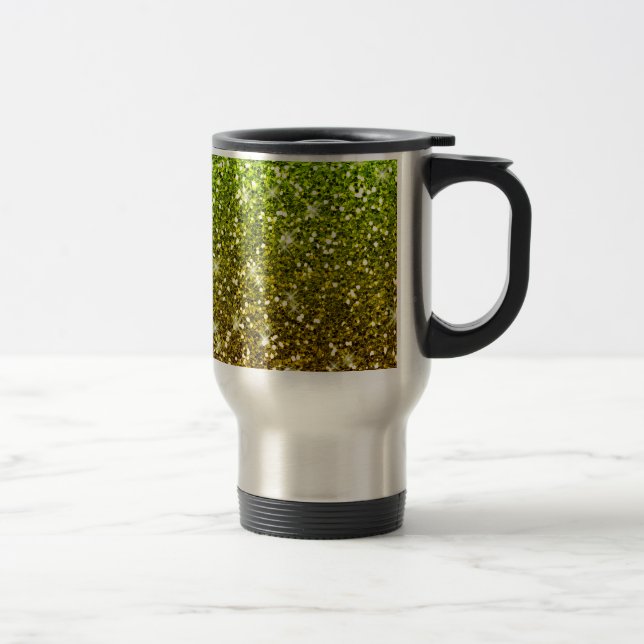 Mug De Voyage Parties scintillant en or vert clair chatoyantes (Droit)