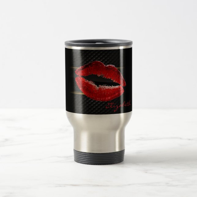 Mug De Voyage Parties scintillant moderne et élégante lèvres rou (Centre)