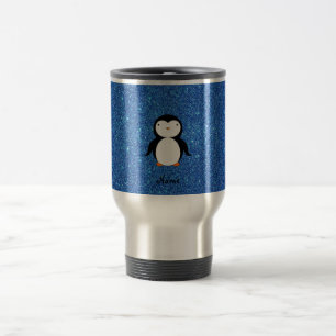 Mug De Voyage Parties scintillantes bleues personnalisées de