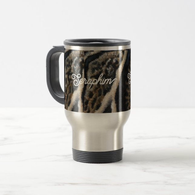 Mug De Voyage Paruline personnalisée avec poignée, couvercle et  (Devant gauche)
