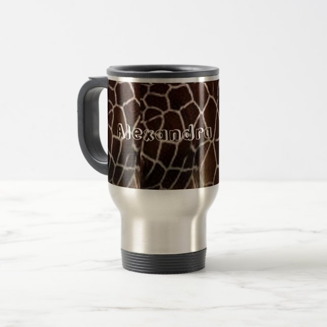 Mug De Voyage Paruline personnalisée avec poignée, couvercle et  (Devant gauche)
