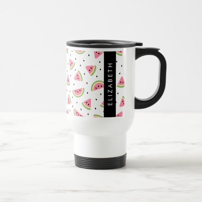 Mug De Voyage Pastèque Rose, Pâtes De Pâques, Votre Nom (Droite)