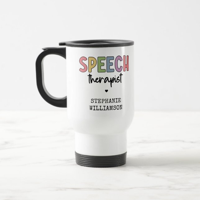 Mug De Voyage Pathologiste orthophoniste sur mesure SLP (Gauche)