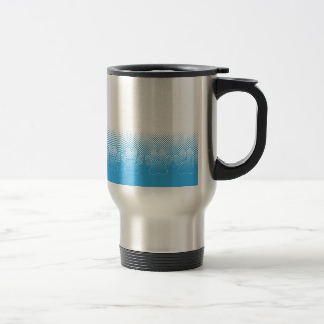 Mug De Voyage Patrouilles Bleues Et Blancs Avec Arrière - plan D (Droit)