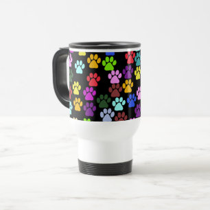 Mug De Voyage Paws colorés, Motif Paw, Paws de chien, Empreintes