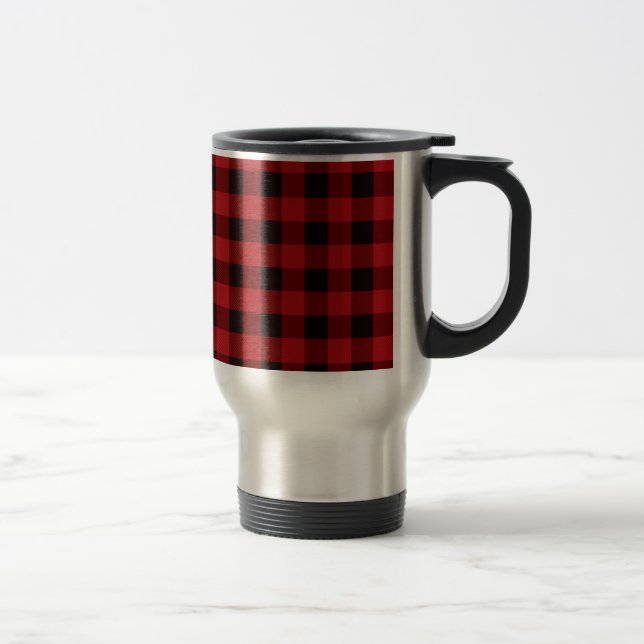 Mug De Voyage Pays rouge et noir plaid (Droit)