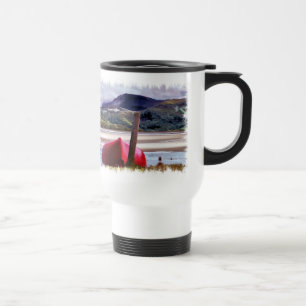 MUG DE VOYAGE PAYSAGE DE BATEAU ET DE MONTAGNE