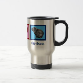 Mug De Voyage Peace Love Capybaras