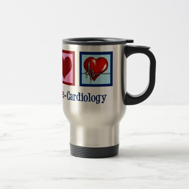 Mug De Voyage Peace Love Cardiology Noël (Droit)