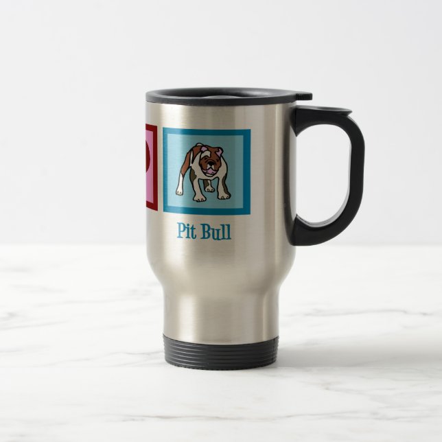 Mug De Voyage Peace Love Pit Bulls (Droit)