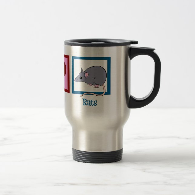 Mug De Voyage Peace Love Rats (Droit)