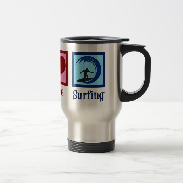 Mug De Voyage Peace Love Surfing (Droit)