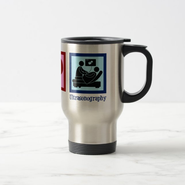Mug De Voyage Peace Love Ultrasonographie Ultrasonographie Techn (Droit)