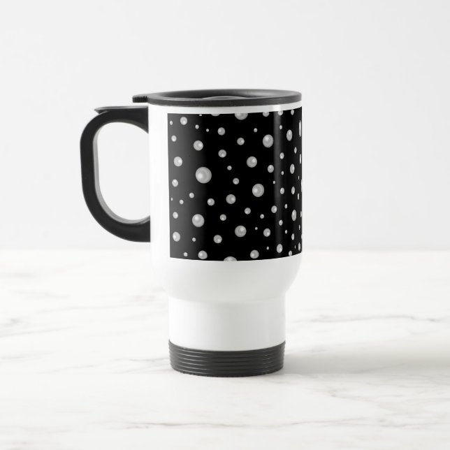 Mug De Voyage Pearl Pattern on Black Background (Gauche)