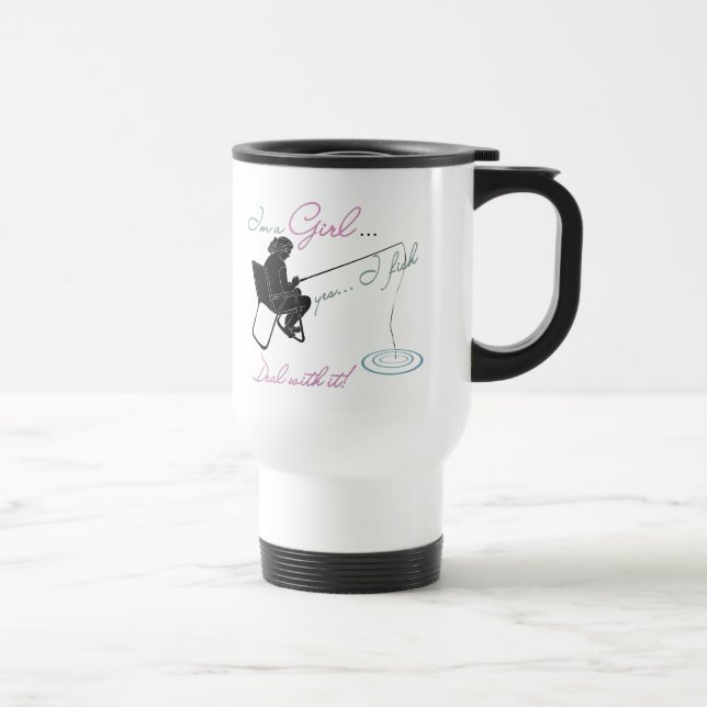 Mug De Voyage Pêche fille traite avec elle Pêche (Droite)