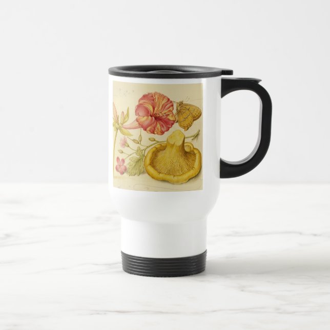 Mug De Voyage Peinture à l'aquarelle des champignons papillons (Droite)