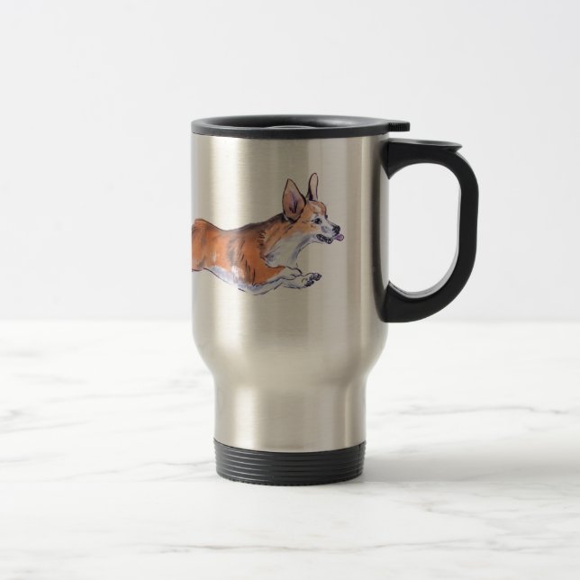 Mug De Voyage Peinture à suintement de Corgi (Droit)