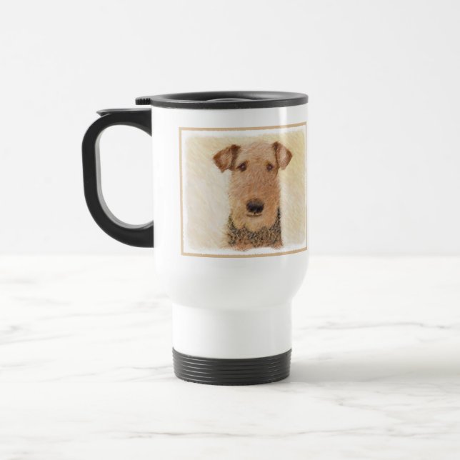 Mug De Voyage Peinture Airedale Terrier - Cute Original Art (Gauche)