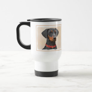 Mug De Voyage Peinture allemande Pinscher peinture art animal or