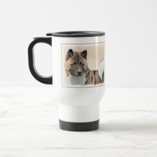 Mug De Voyage Peinture d'Akita - Beau art original de chien