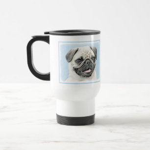 Mug De Voyage Peinture de carlin - Joli art original de chien