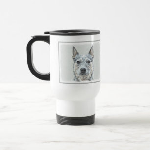 Mug De Voyage Peinture de chien de bétail australien - Beau art 