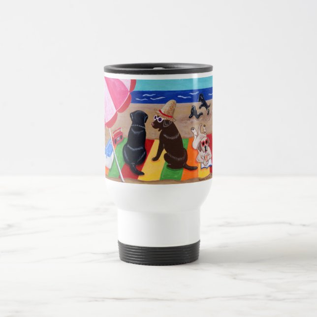 Mug De Voyage Peinture de Labradors de brise d'été (Centre)