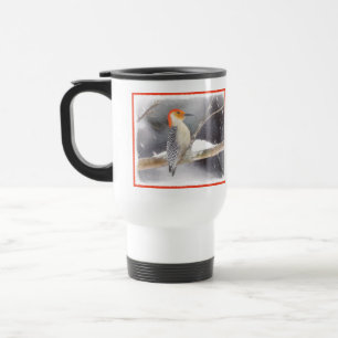 Mug De Voyage Peinture de pic à ventre rouge Art original