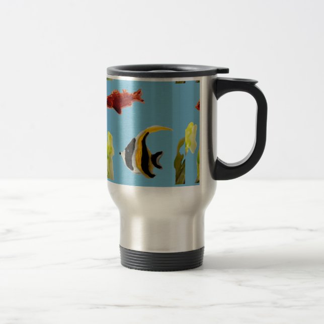 Mug De Voyage Peinture de poissons aquatiques (Droit)