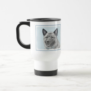 Mug De Voyage Peinture norvégienne Elkhound - Art original Chien