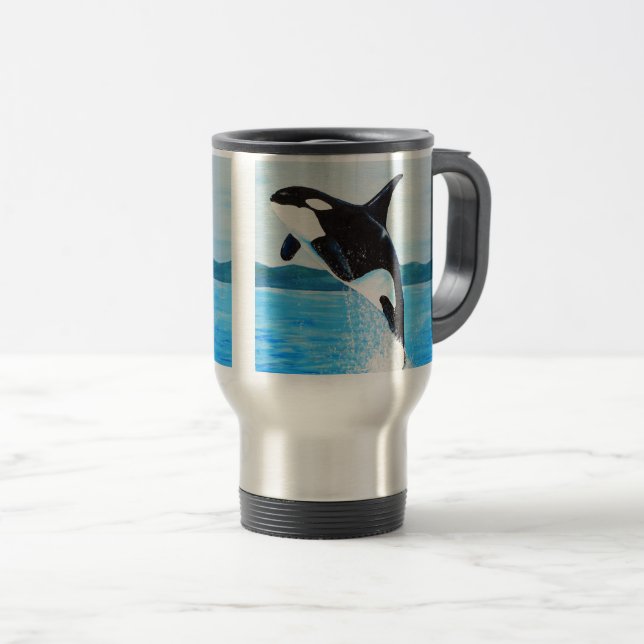 Mug De Voyage Peinture Orca (Devant droit)