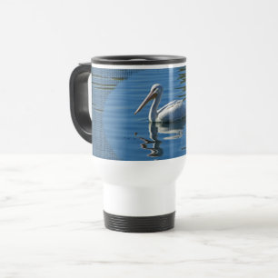 Mug De Voyage Pelican Flottant Calme Eau Bleue Large Oiseau Sauv